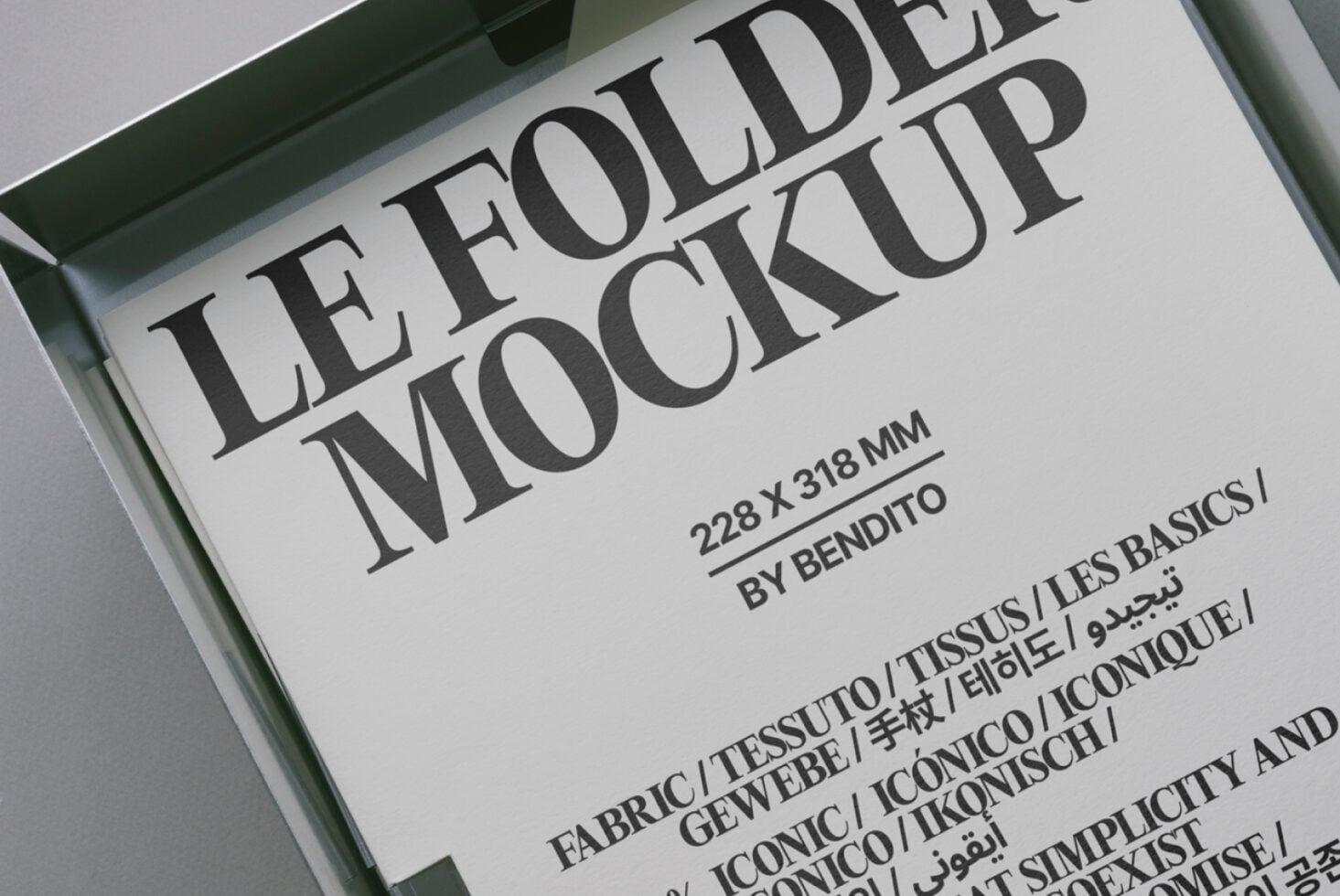 Close-up of letter mockup showing white paper with serif typography details