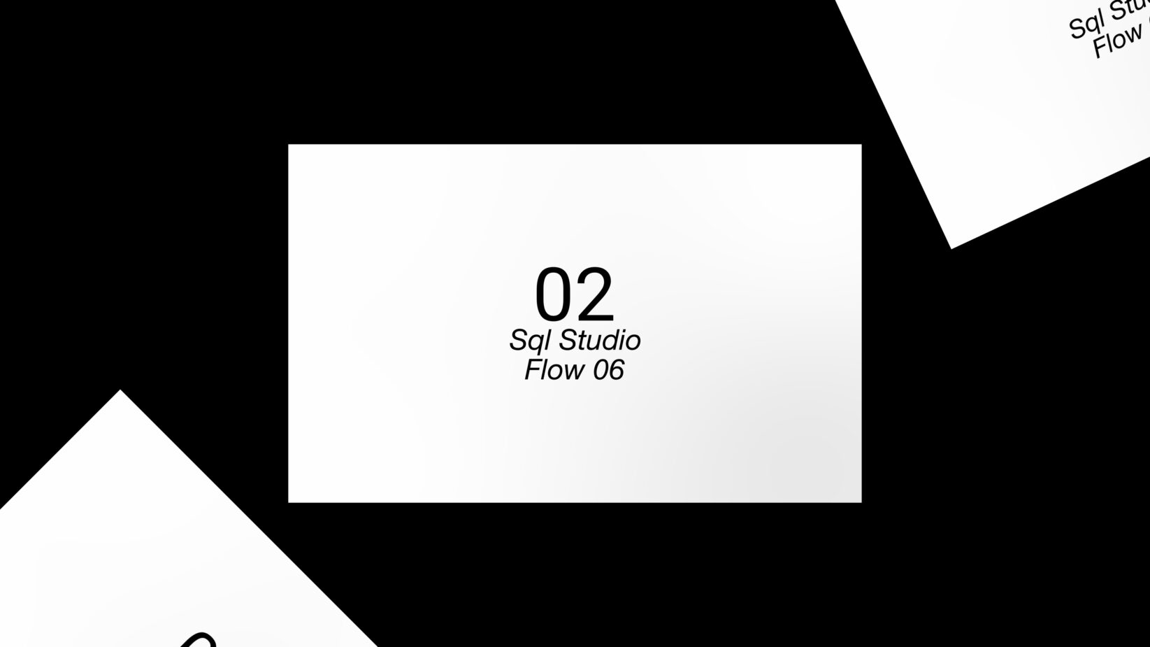 Square card with minimalist design showcasing text 02 Sql Studio Flow 06 on white background. Ideal for graphic designers. Templates mockups graphics