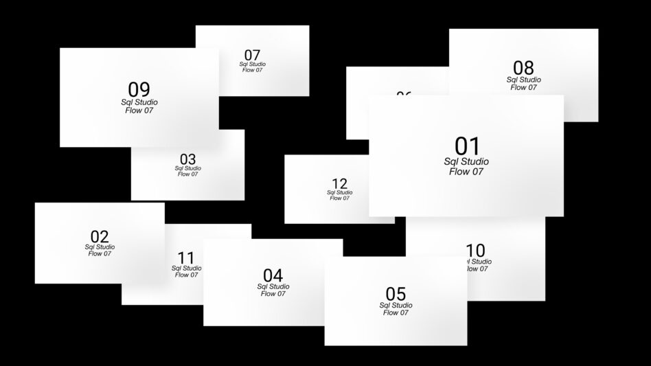 Floor plan layout mockup with numbered white spaces on black background