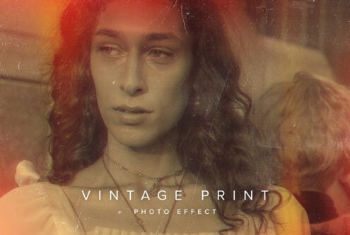 Layered portrait with warm sepia tone, grain texture, faded edges look