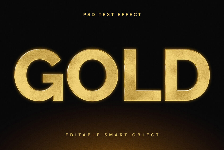 Gold textured letters spelling GOLD on black background, shiny effect