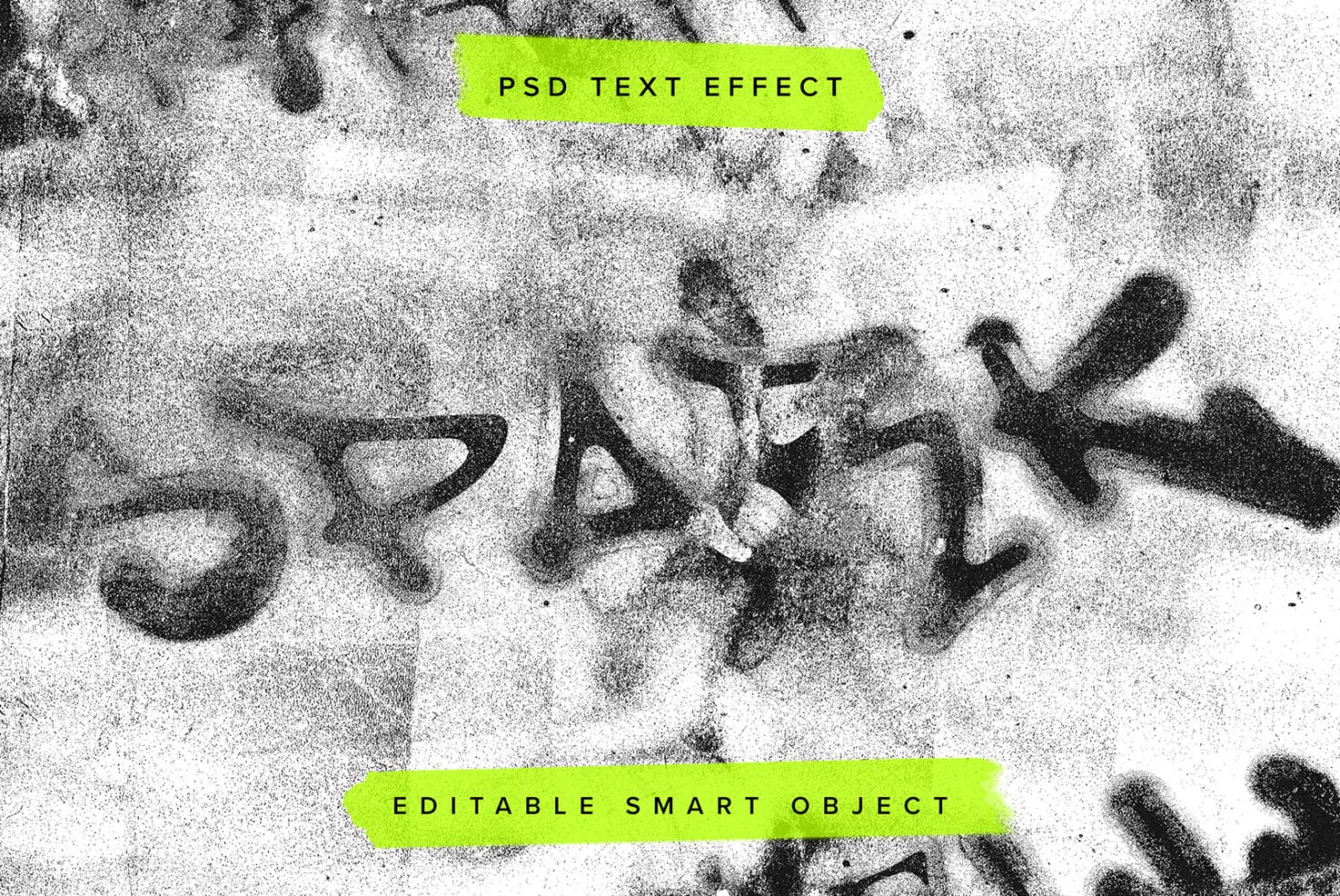 Psd text effect editable smart object with grainy noise overlay