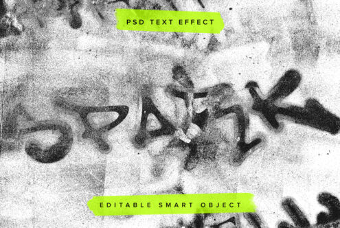 Psd text effect editable smart object with grainy noise overlay
