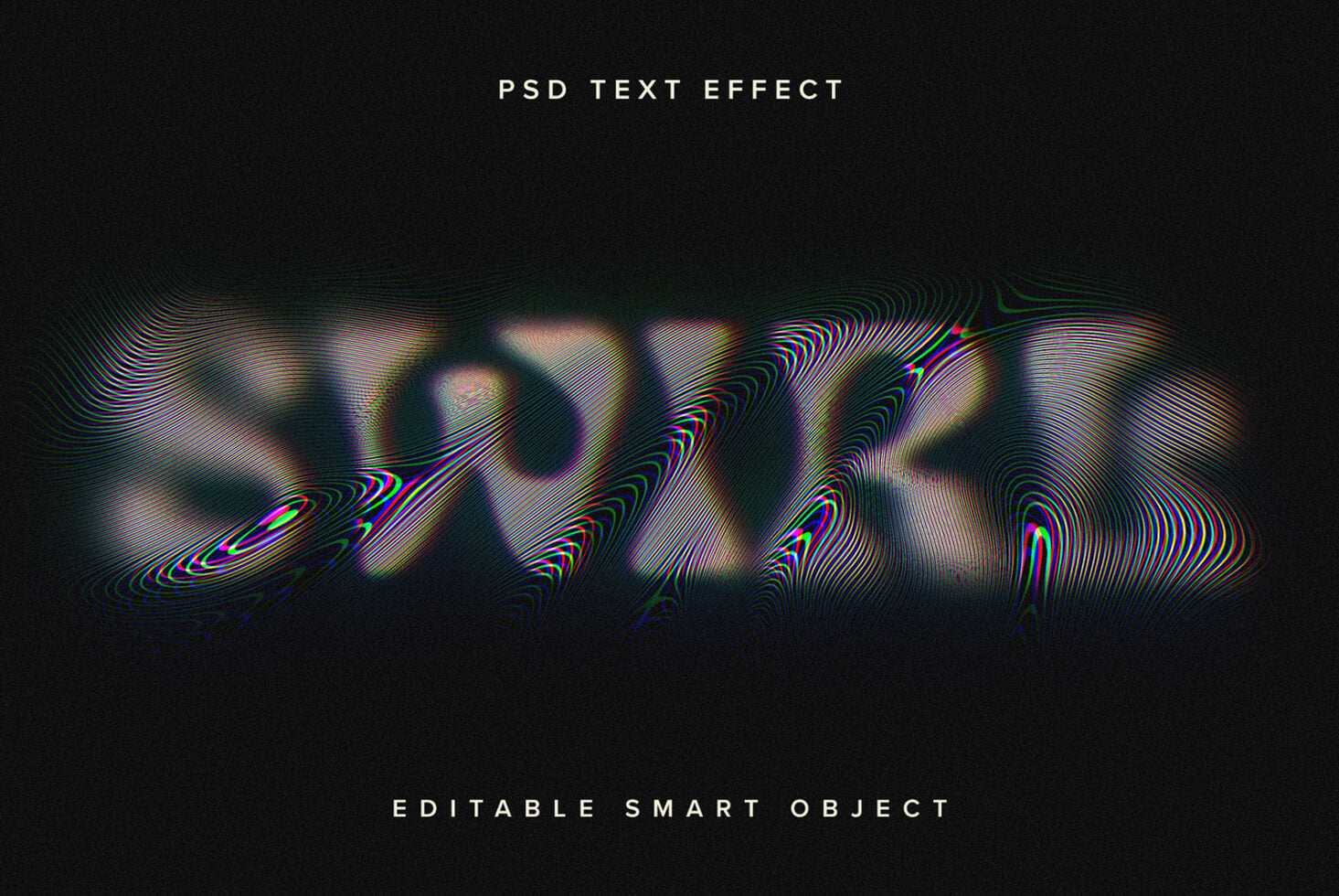 Editable smart object with glitch RGB effect text