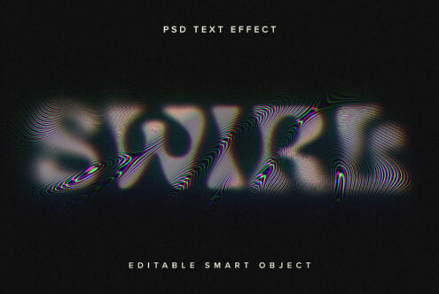 Editable smart object with glitch RGB effect text