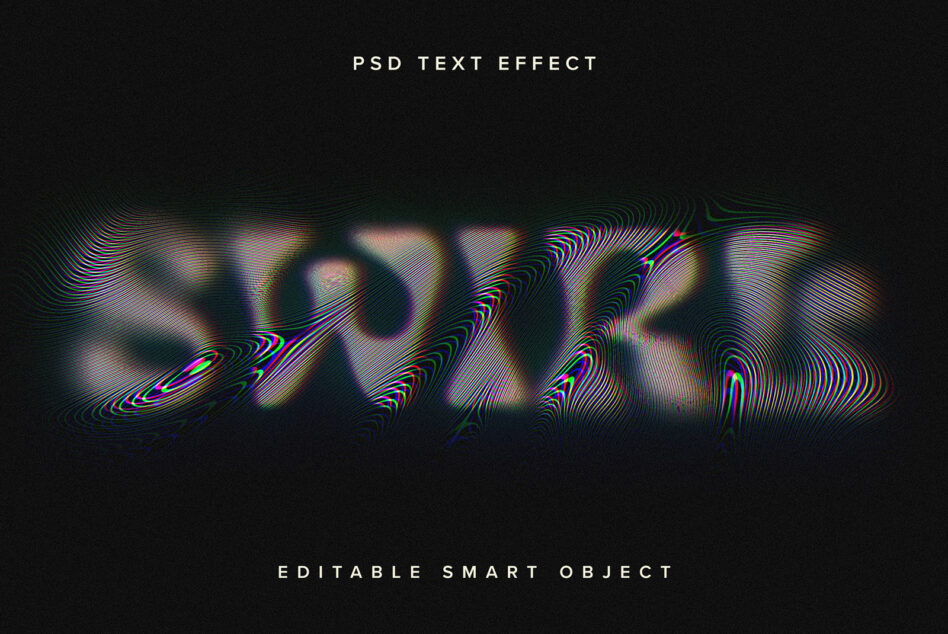 Editable smart object with glitch RGB effect text
