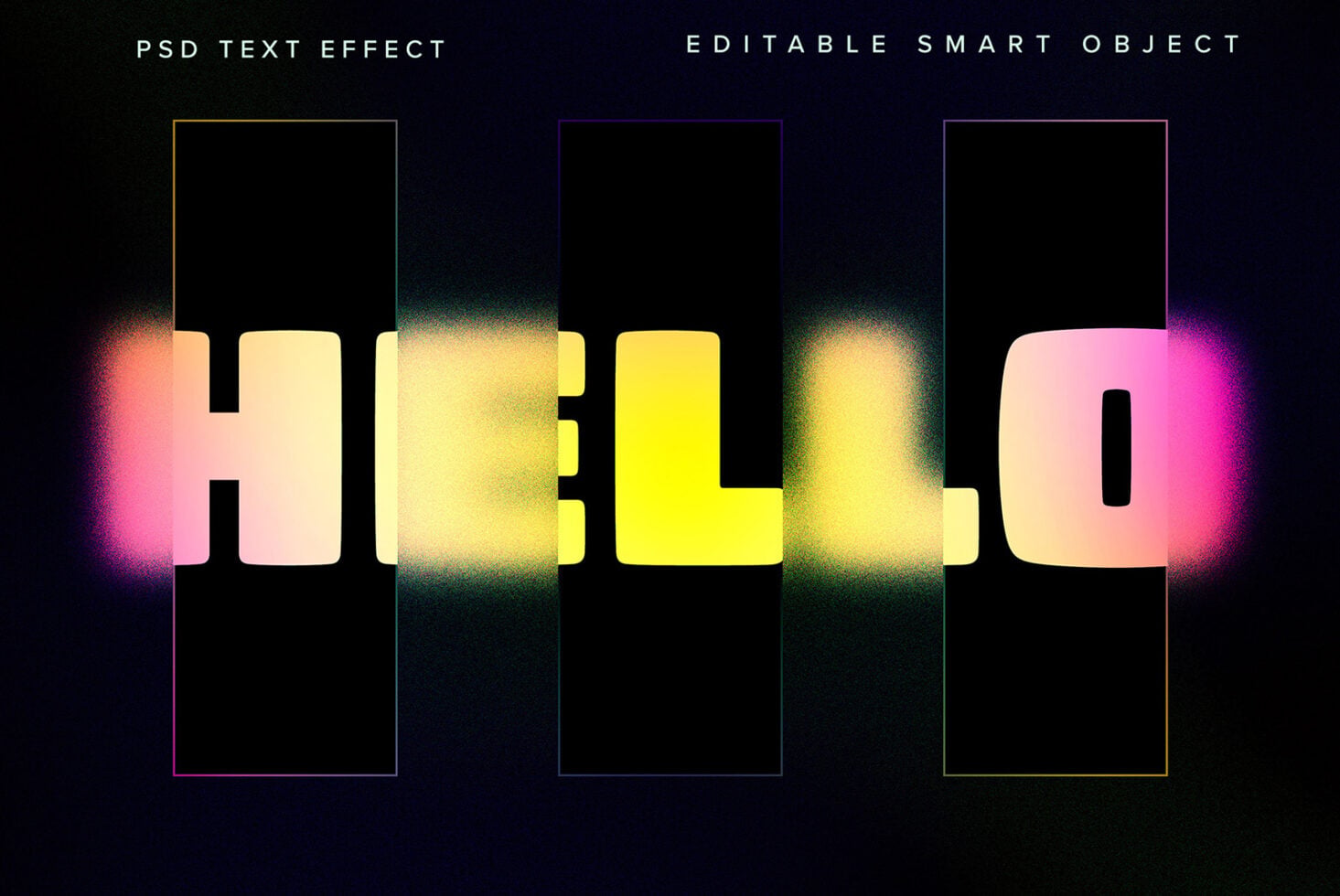 HELLO text effect mockup with editable smart object for designs