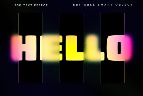 HELLO text effect mockup with editable smart object for designs