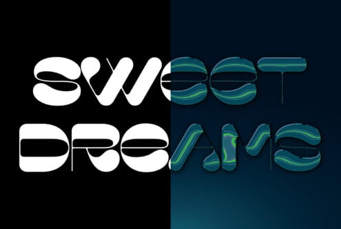 Swe Free split design with white letters left side, neon wavy right side