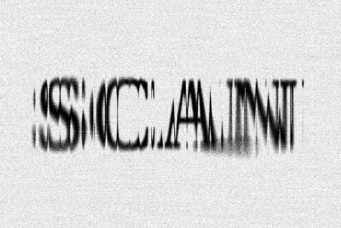 Grainy dripping text effect saying SCREAM with vertical motion blur