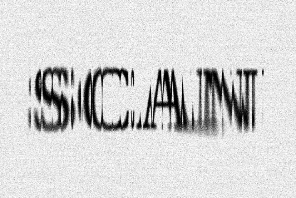 Grainy dripping text effect saying SCREAM with vertical motion blur