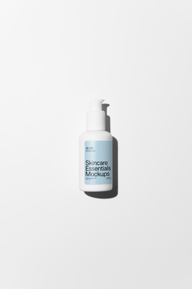 Single pump bottle shot against plain white background