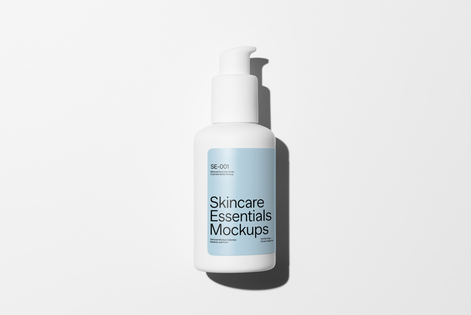 Minimalist skincare bottle mockup featuring a clean design ideal for cosmetic branding. Perfect for designers crafting product presentations.