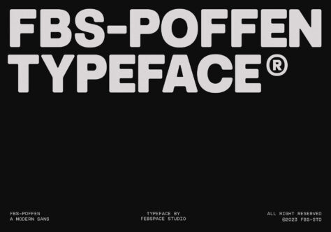 FBS-Poffen bold sans serif typeface display on black background