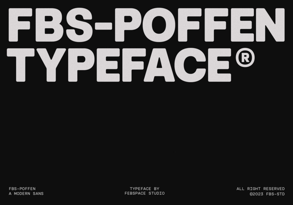 FBS-Poffen bold sans serif typeface display on black background