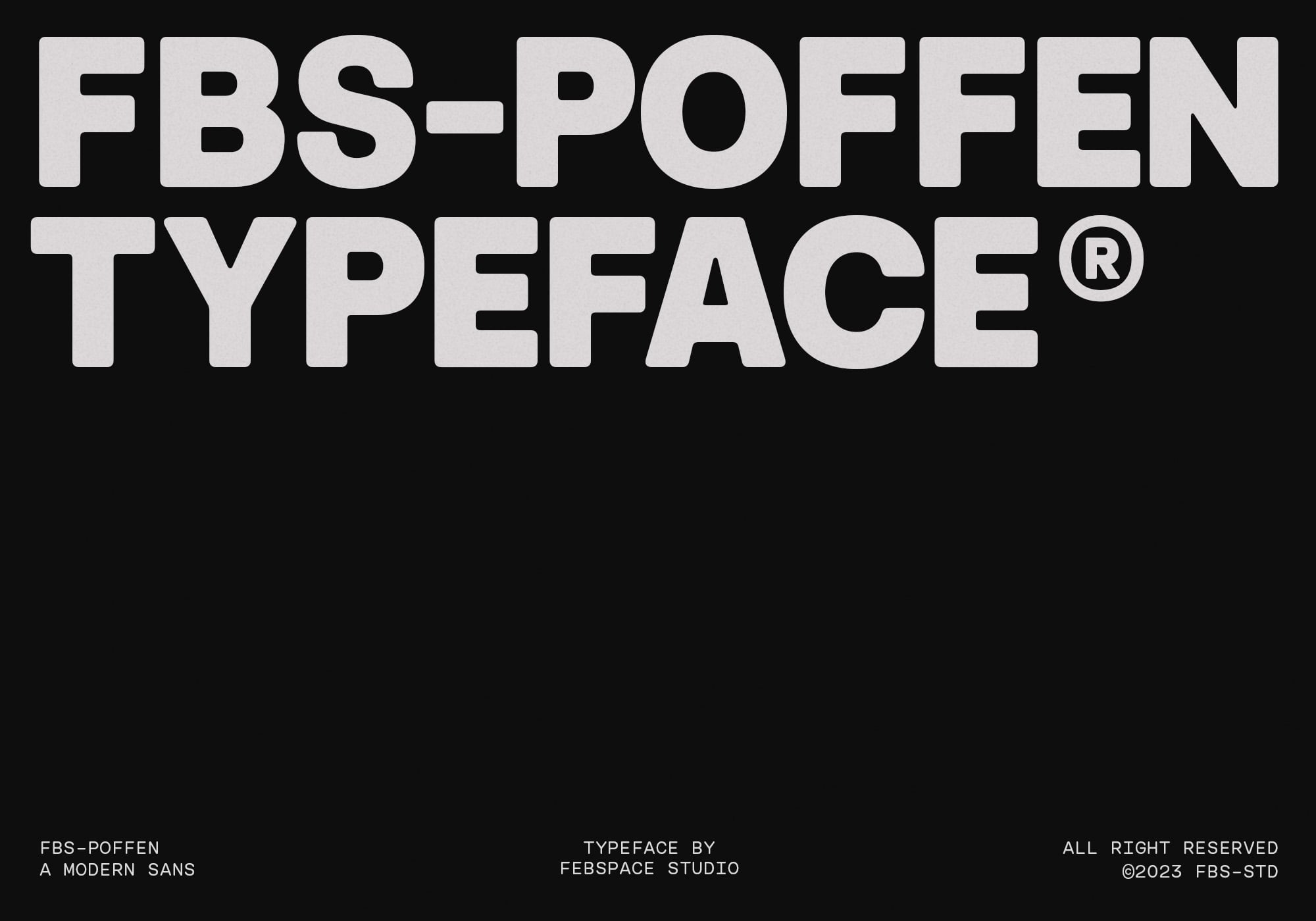 FBS-Poffen bold sans serif typeface display on black background