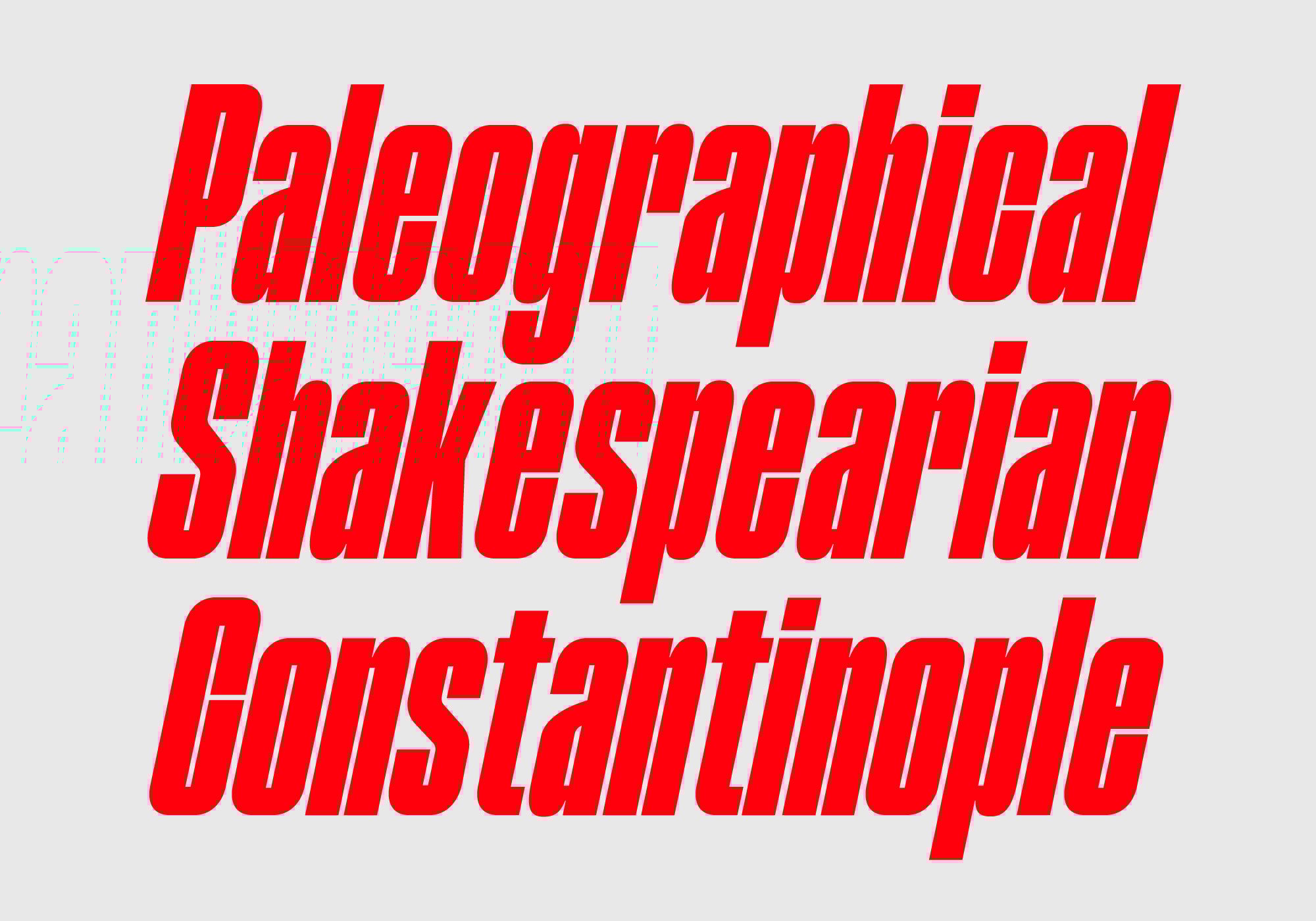 Bold red text showcasing a modern sans-serif font on a light gray background. Perfect for designers seeking stylish typography. Ideal for graphic projects.