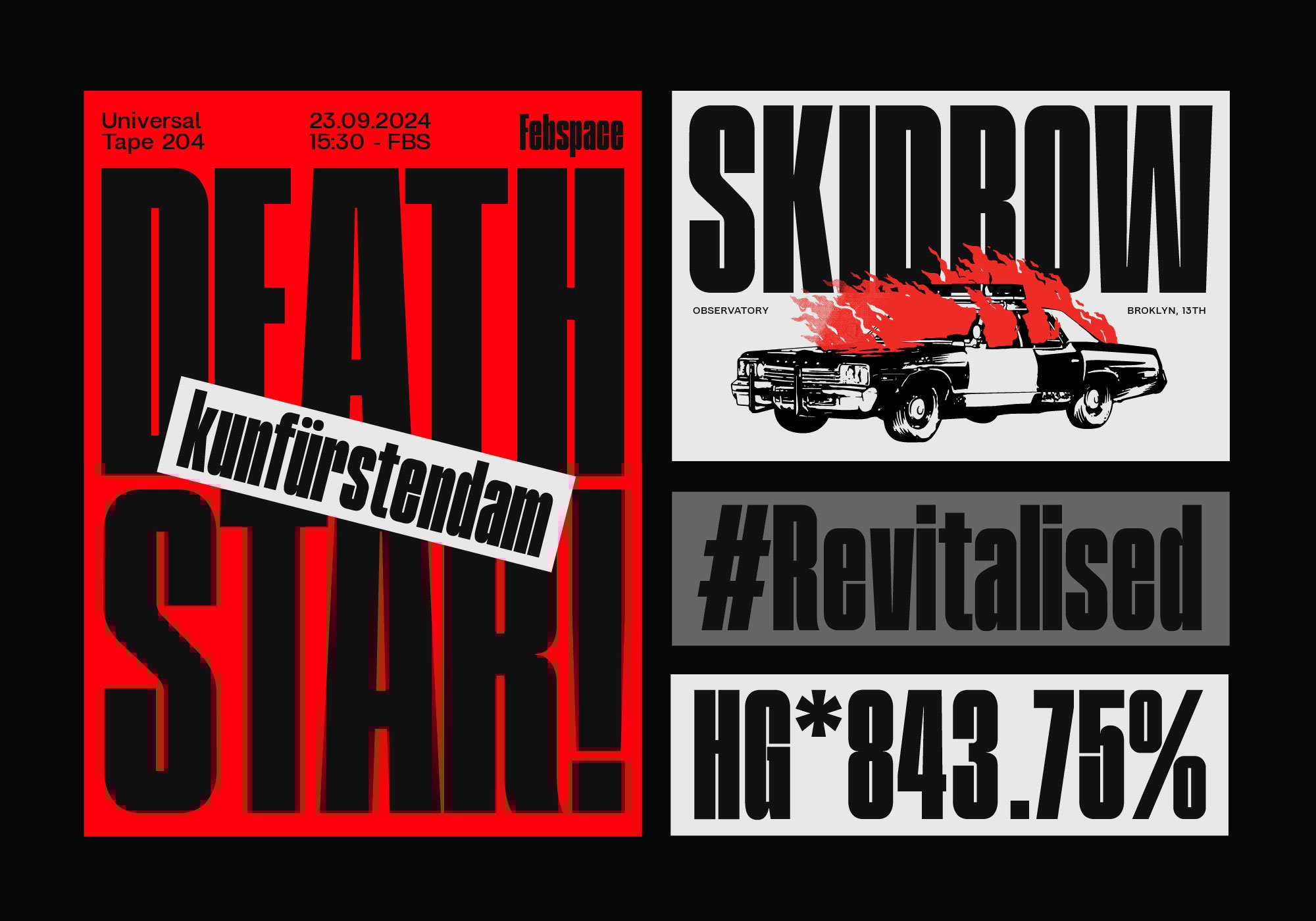 Bold graphic poster design featuring distressed typography and fiery police car illustration. Perfect for designers seeking dynamic visual elements.