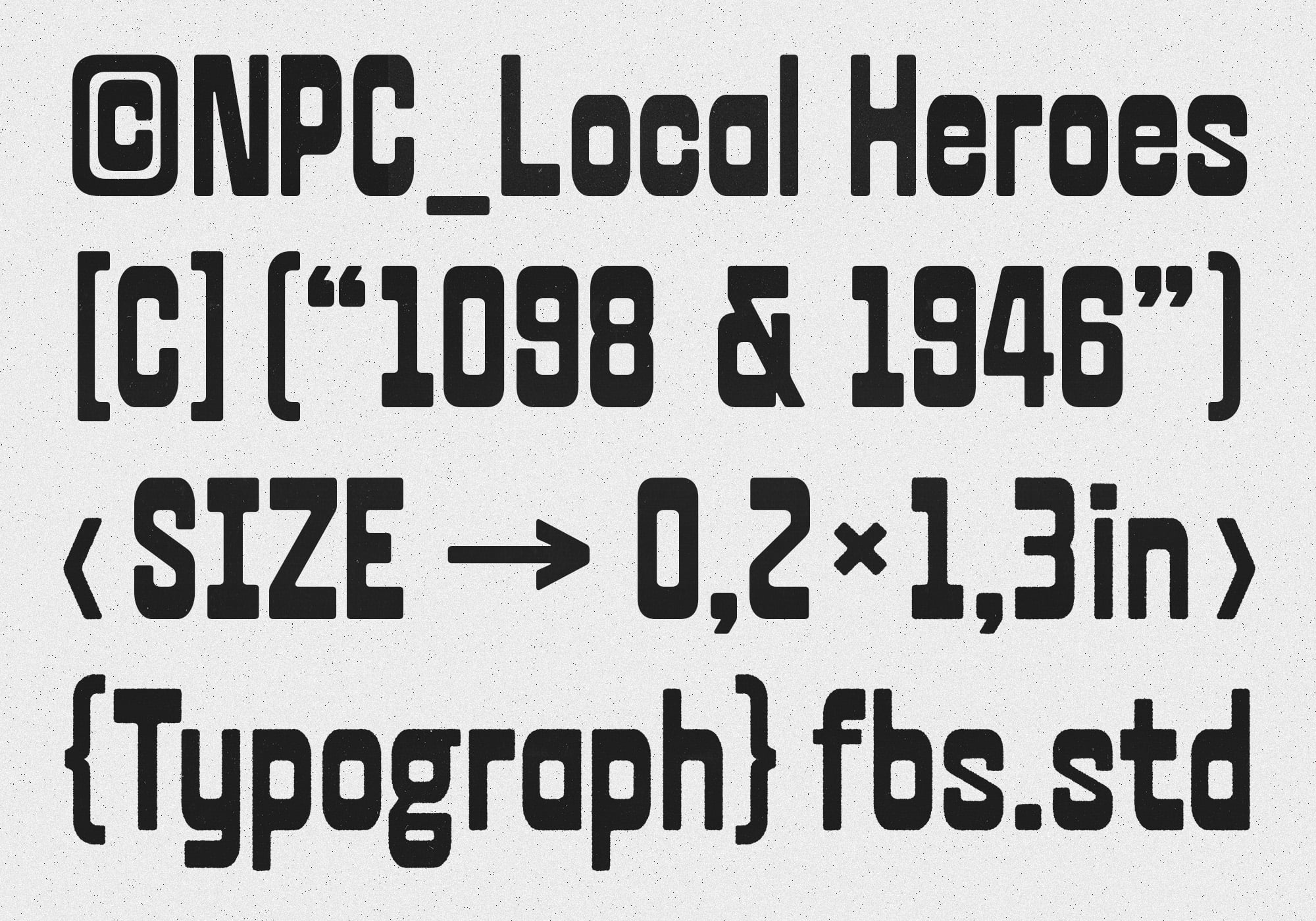 Font character set showing accented letters, numbers, symbols with usage specs