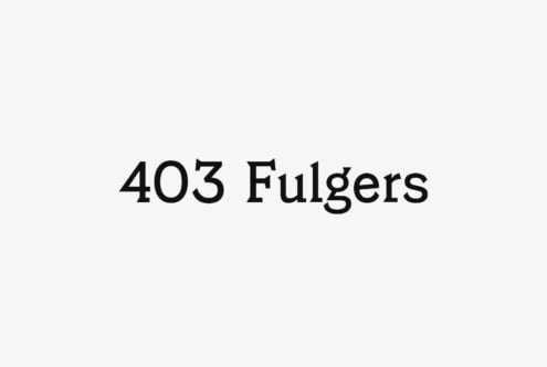 Large serif typeface reading 403 Fulgers on light background