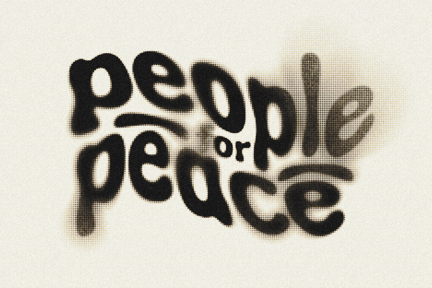 Bend or Mend type treatment with dithered halftone pixels distorted effect