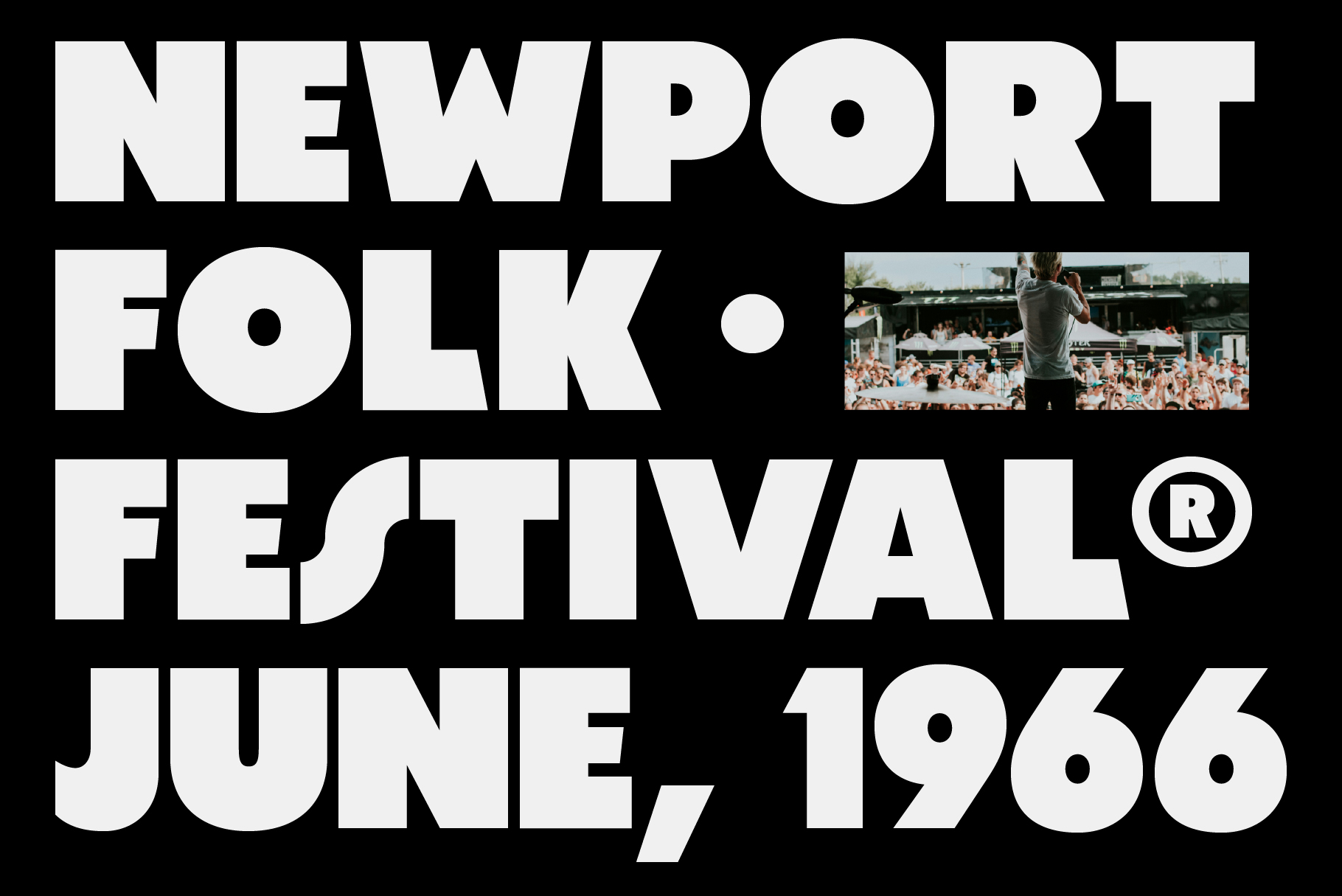 Newport Folk Festival poster from 1966 with crowd photos