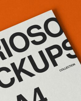 Bold typography closeup on white paper against orange background