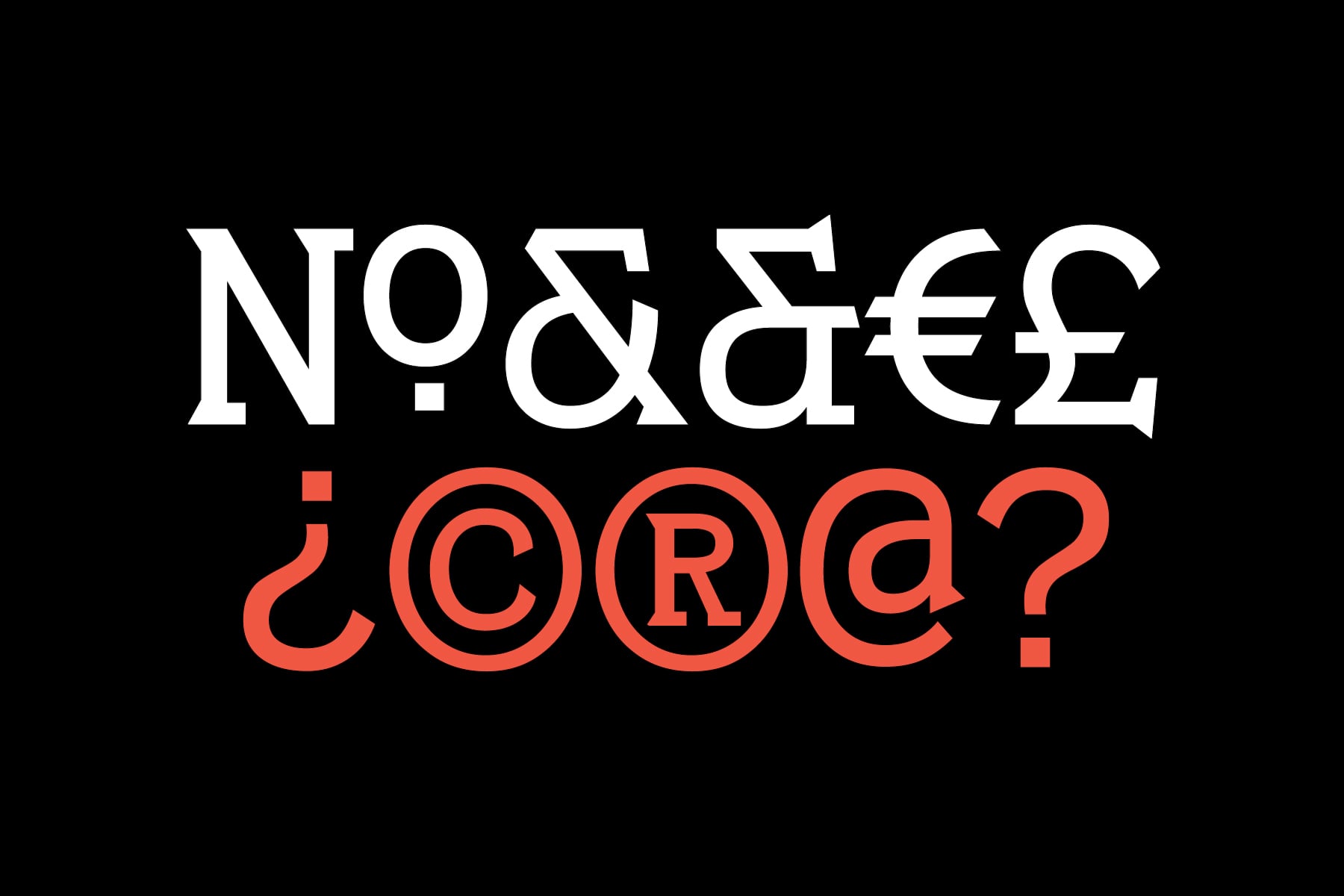 Inverted color text showing N°Cadre£ in white with 2CORd? in coral red