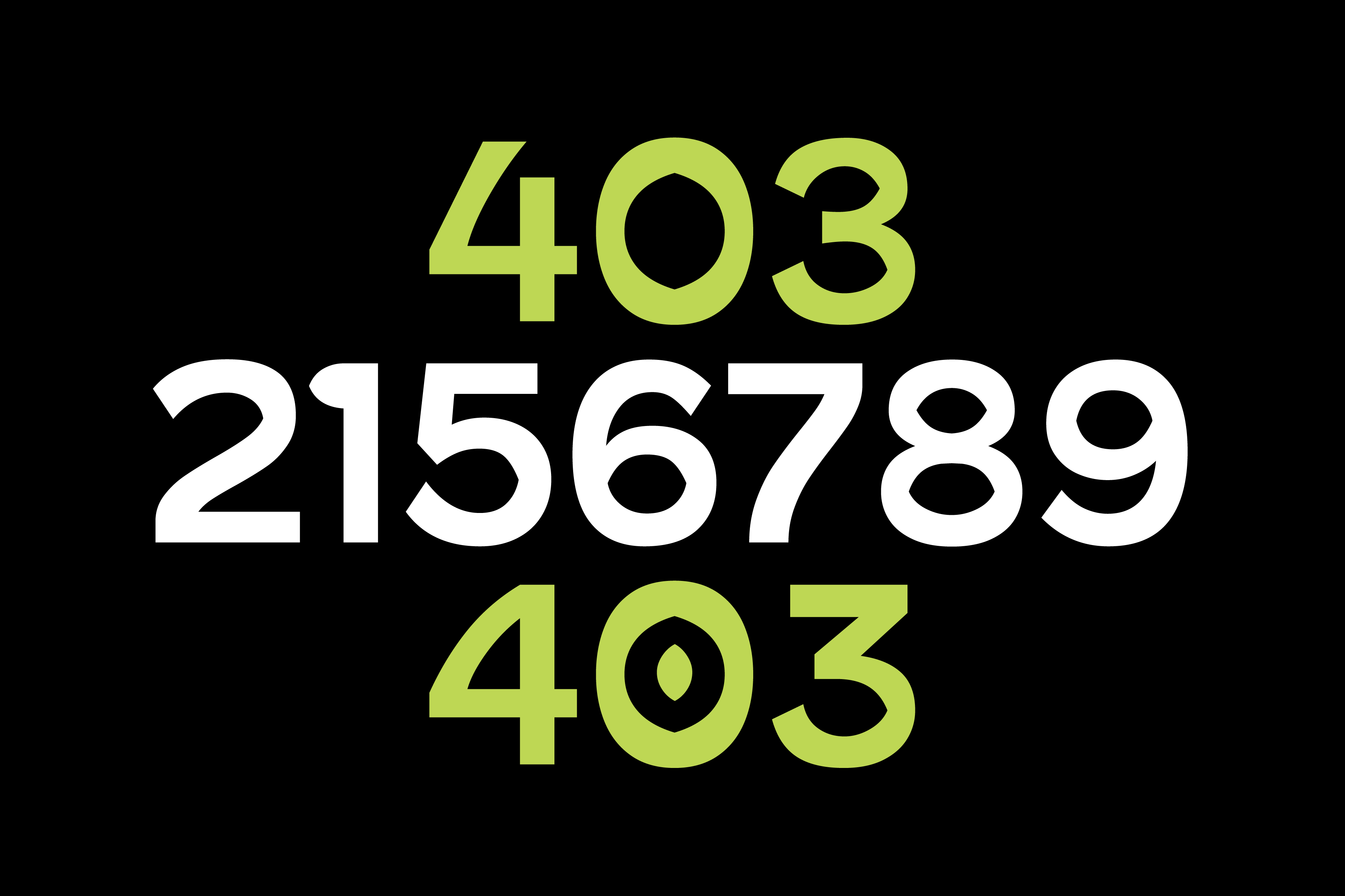 403 error numbers stacked with lime green typography
