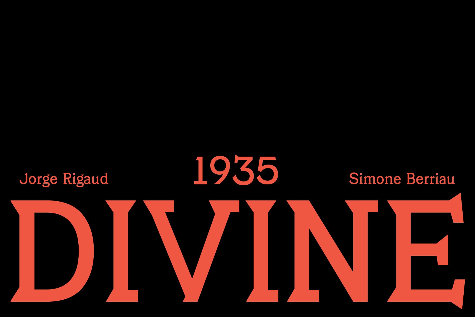 Vintage serif typeface Divine from 1935 in coral red