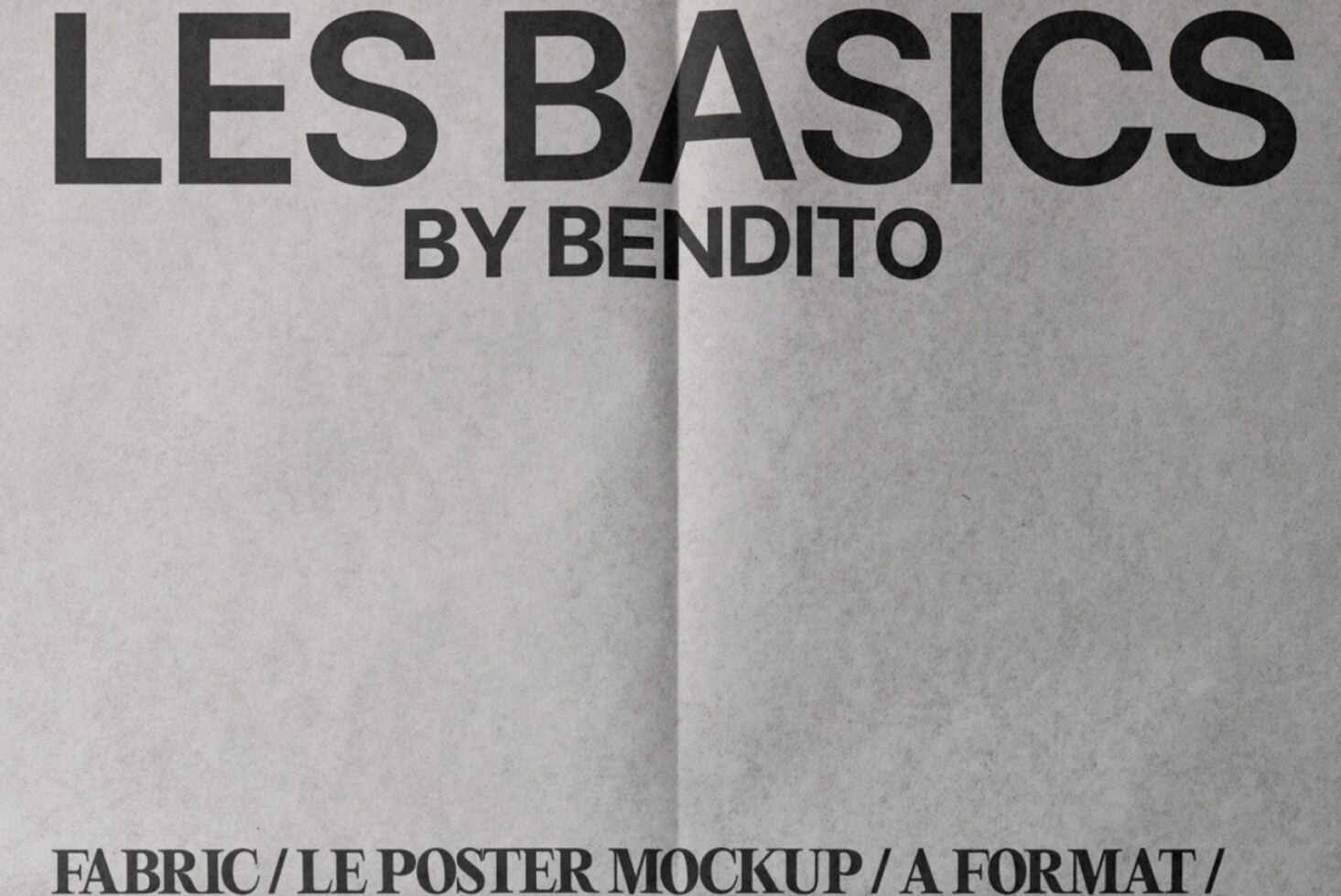 Les Basics by Bendito poster mockup on grey paper displaying typography