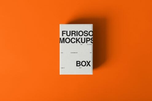 White box with black text on vibrant orange backdrop
