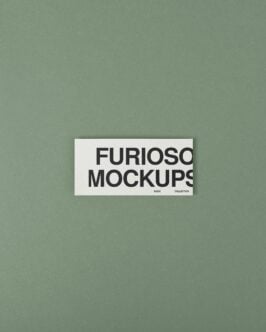 White label card on soft green background with bold black text reading Furioso Mockups Basic Collection