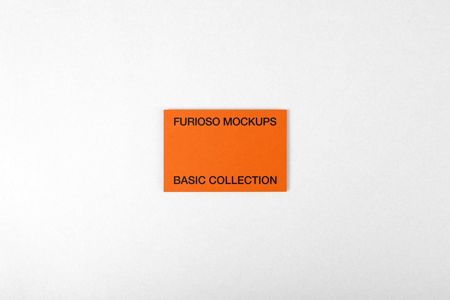 Horizontal orange business card on white background with clean type hierarchy