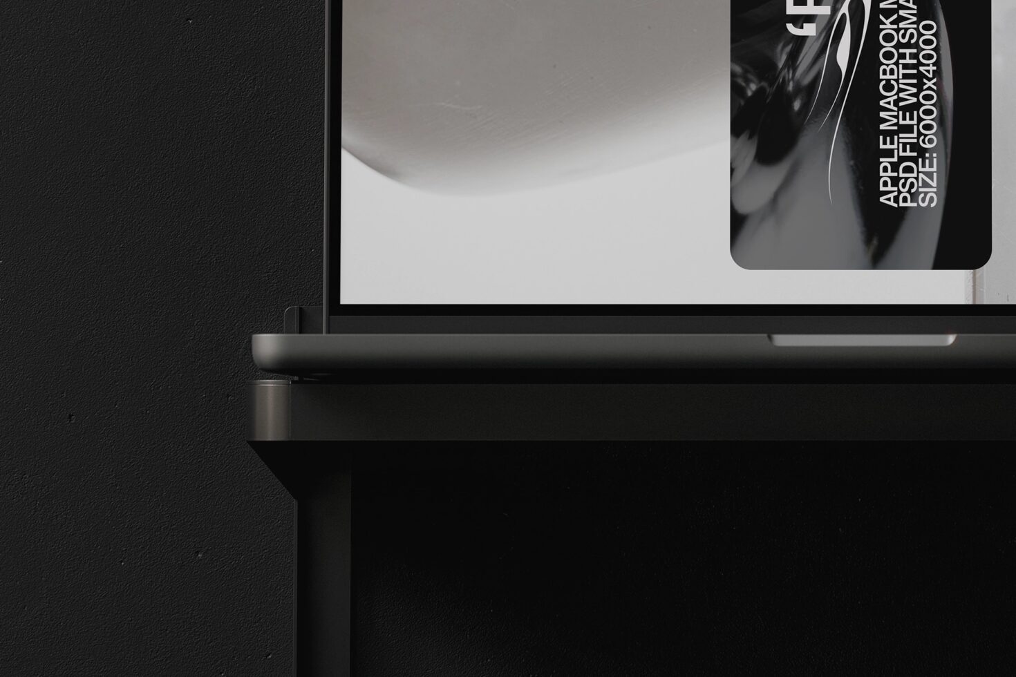 Laptop screen displaying minimalist layout with phone mockup in corner