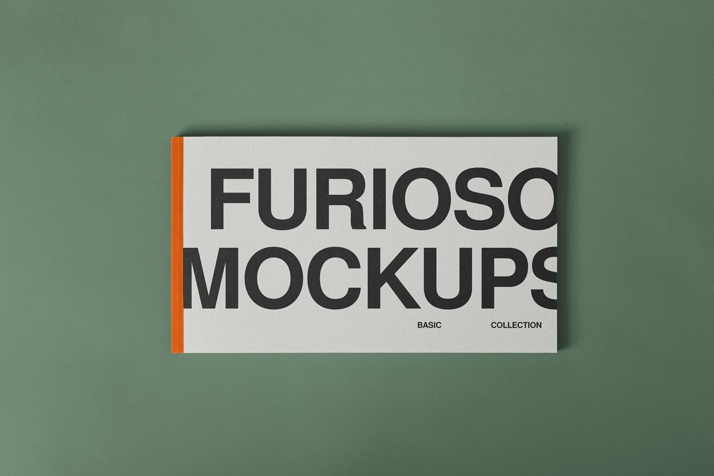 White hardcover book with orange spine, large typography on muted green background