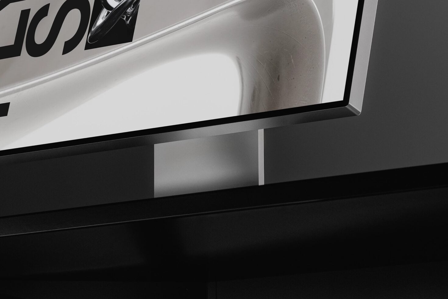 Horizontal billboard mockup showing curved sculptural form in modern minimal style