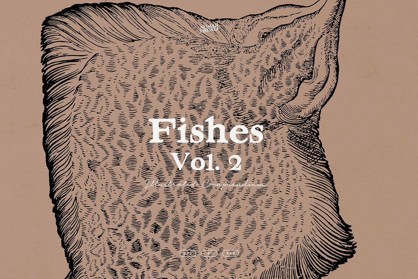 Book cover featuring large detailed fish illustration with title overlay