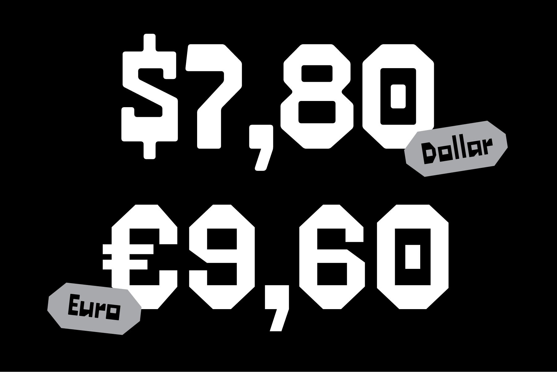 Price display showing $7.89 USD in dollar currency with grey price tags