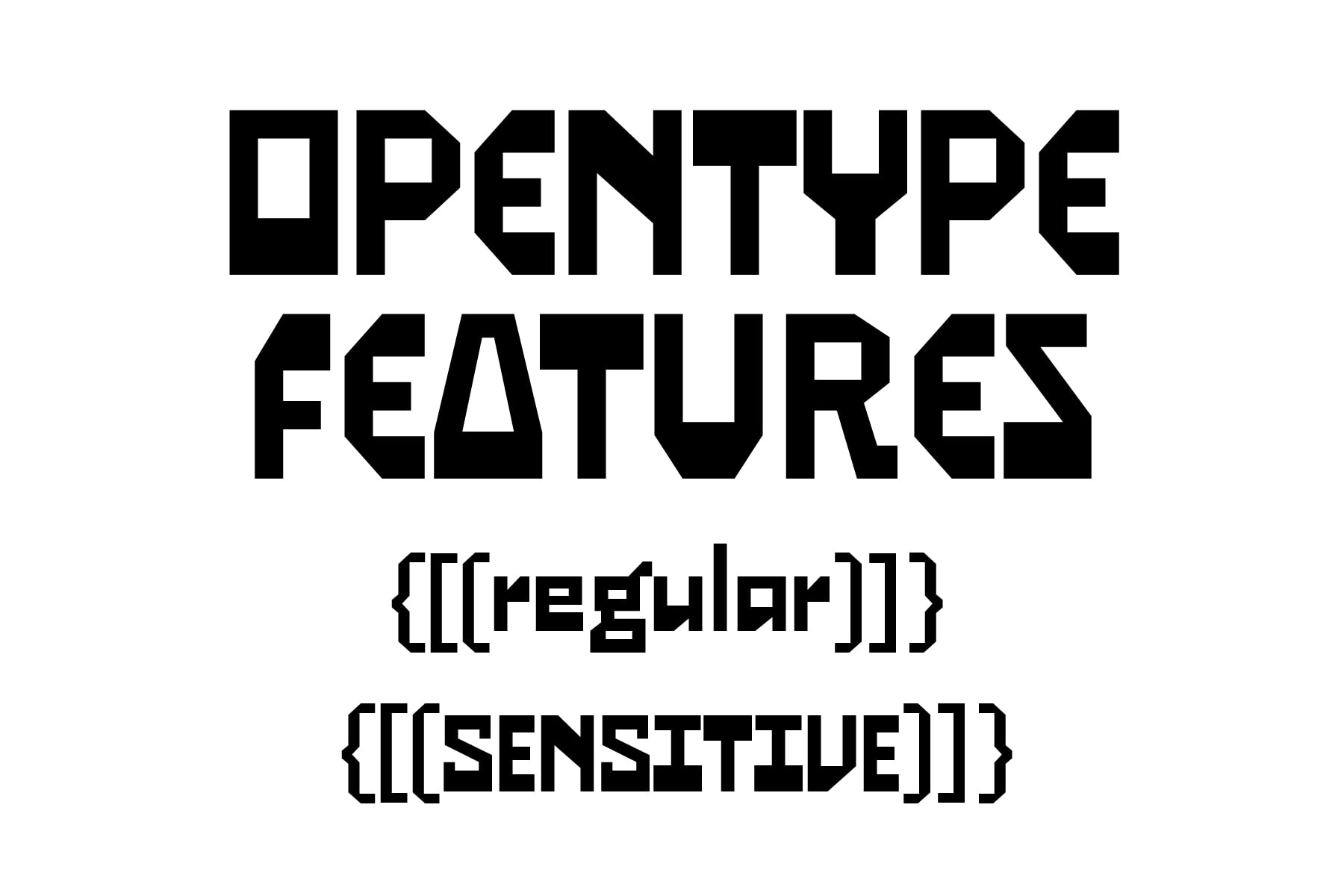 OPENTYPE FEATURES text with regular sensitive weight variations shown below