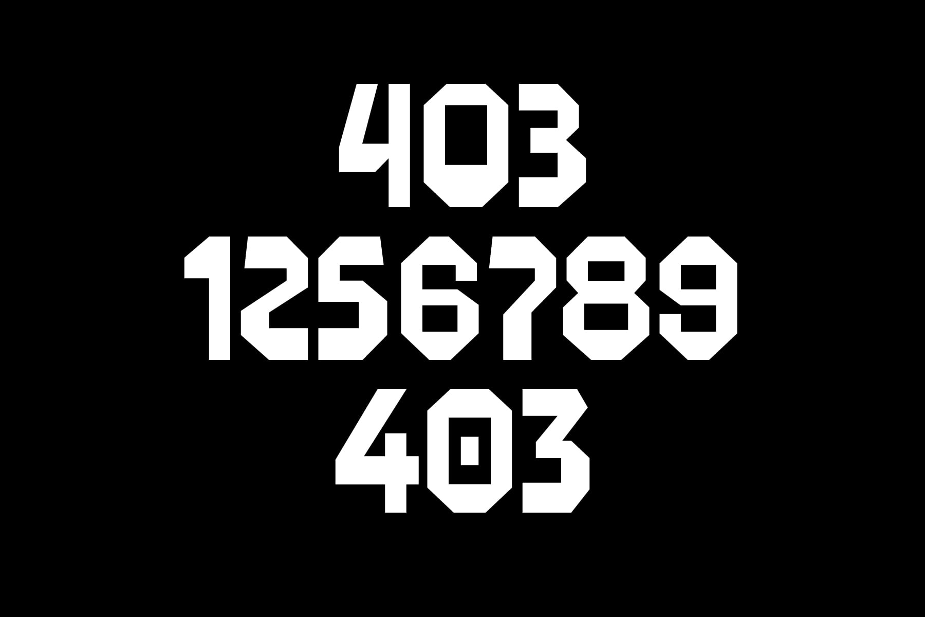 Error codes 403 over 12567889 stacked vertically in white on black background
