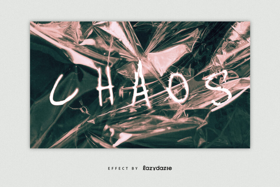 White neon glowing text over pink teal botanical imagery mockup
