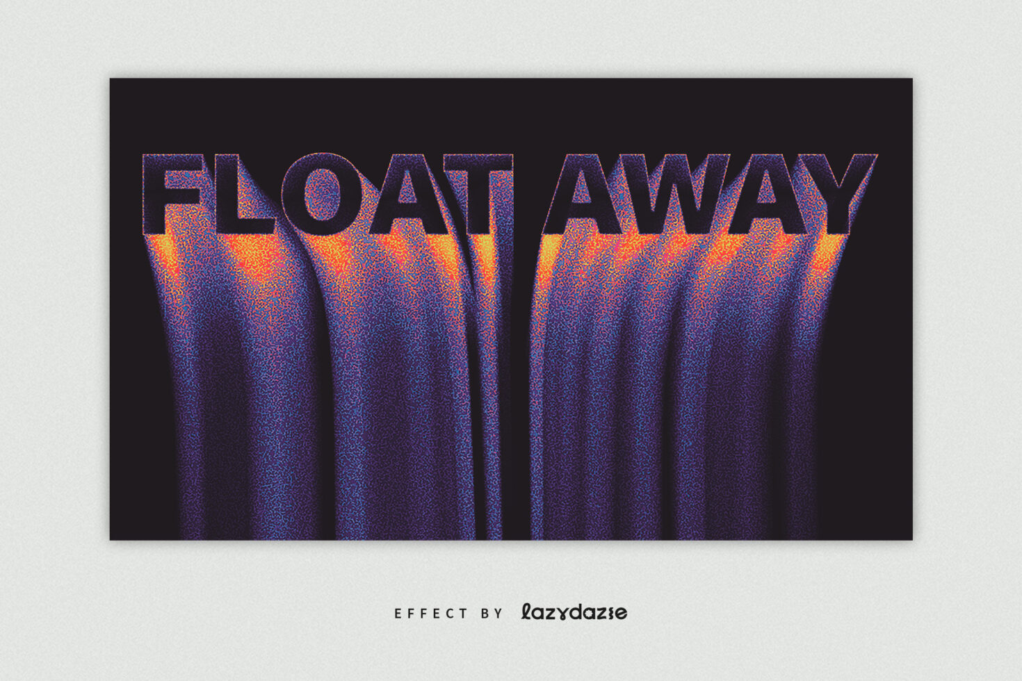 FLOAT AWAY text with colorful pixelated dripping melting effect on black