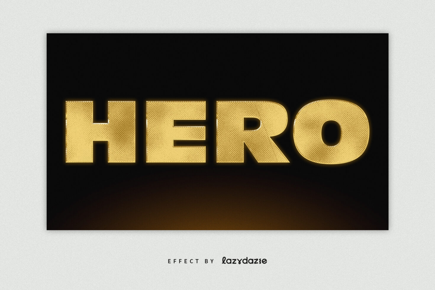 Bold gold text with textured fill on black background showing cinematic style effect