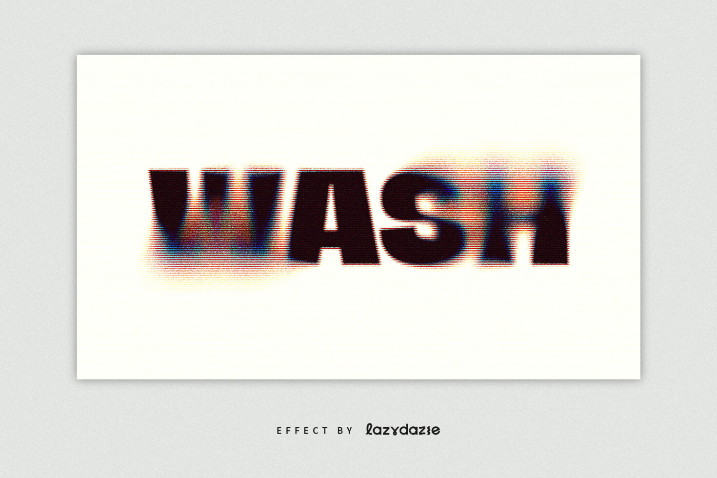 WASH text with pixelated scanline glitch effect on light background
