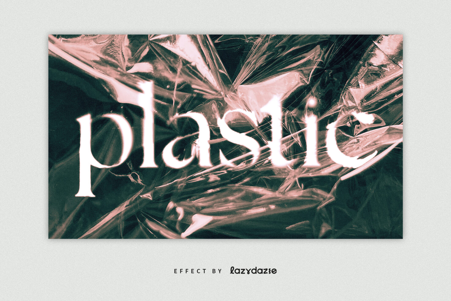 Leafy plant texture with white PLASTE text overlaid on surface