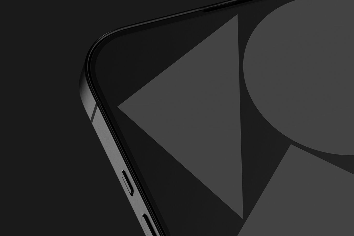 Close-up of phone edge showing rounded bezel with subtle shadow detail