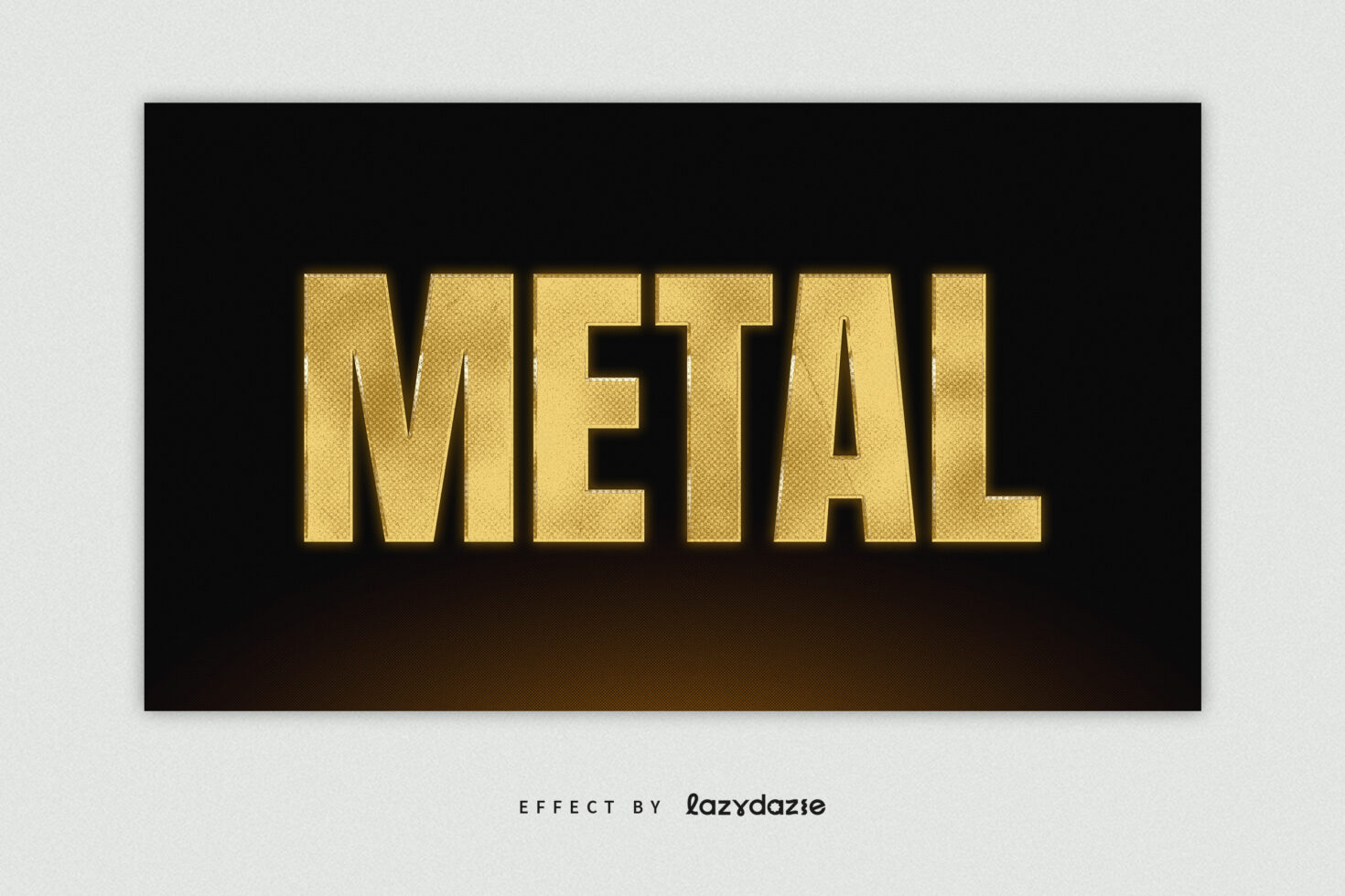 Gold bold letters with crosshatch texture pattern