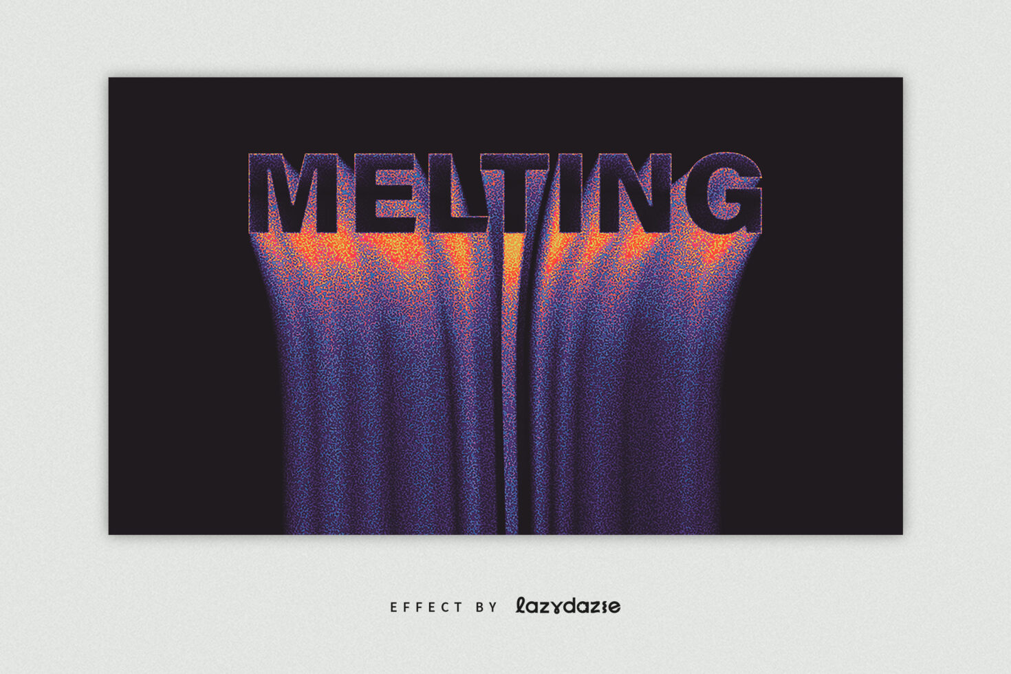 MELTING text with colorful pixelated dissolving effect dripping downward on black
