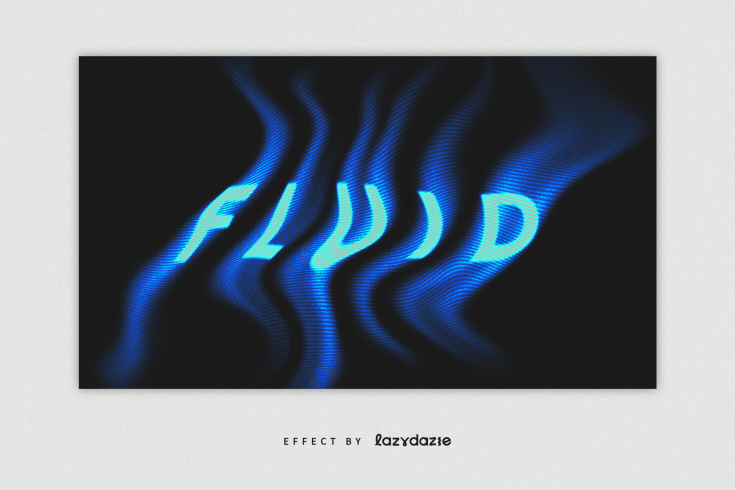 Cyan bright glowing text with rippling wave effect on dark background